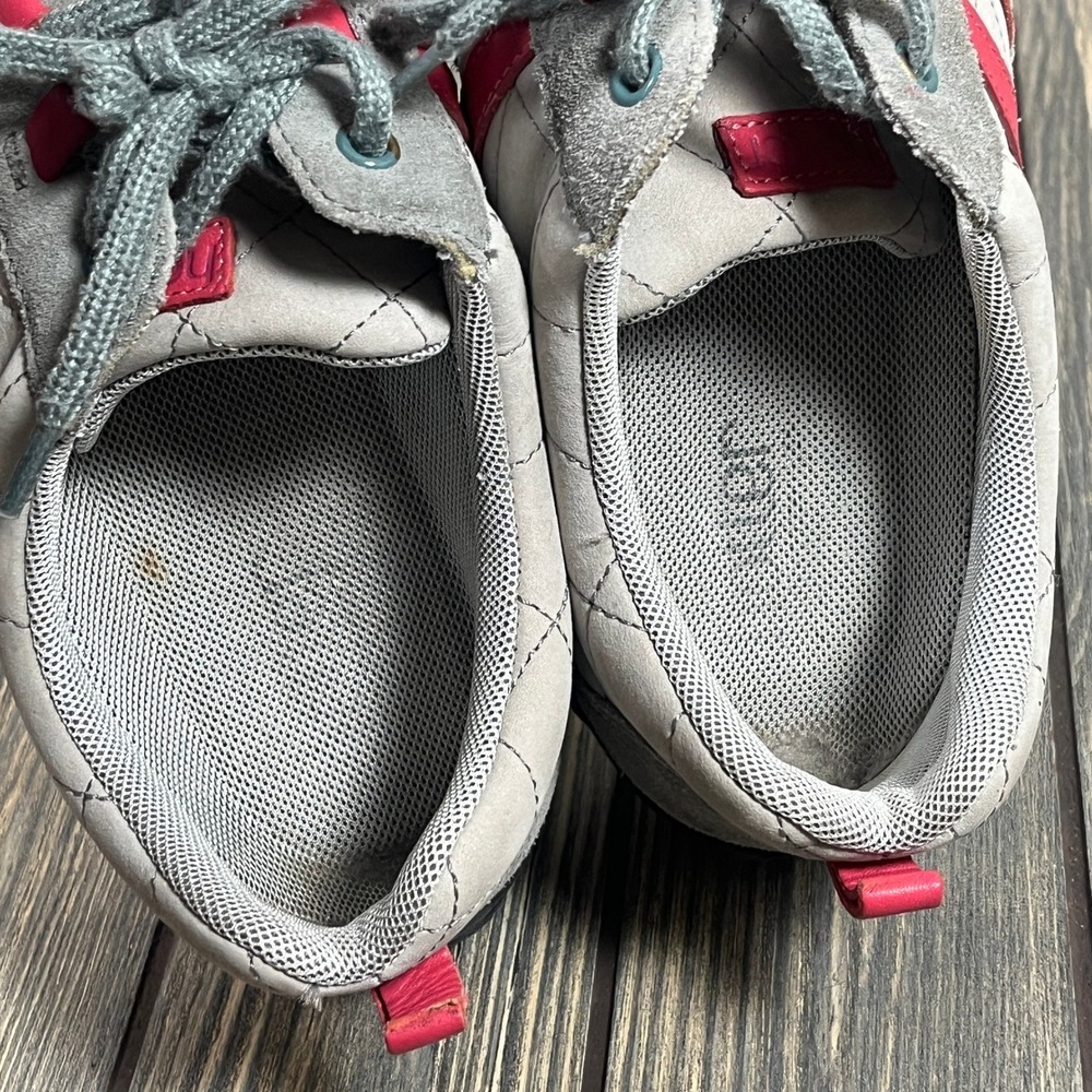 Hotter Leanne Sneakers Womens 9 Grey Pink Suede Quilted Lace Up Comfort Shoes‎ - Picture 9 of 9